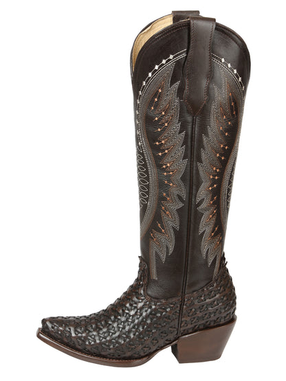 El General Women’s Embroidered Western Boots - Choco 45782