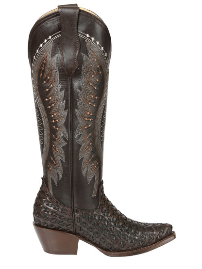 El General Women’s Embroidered Western Boots - Choco 45782