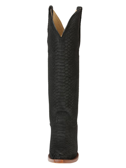 El General Women’s Western Boots Python Print - Black 45791