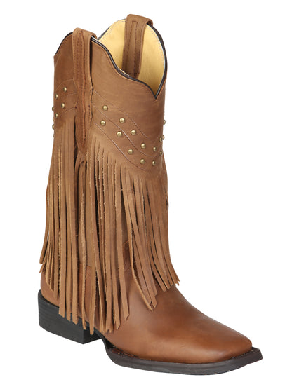 El General Women’s Fringe Western Boots - Honey 45799