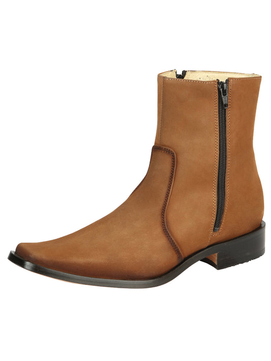 EL Besserro Men's Double Zipper Dress Boot - Nobuck Tan 45830
