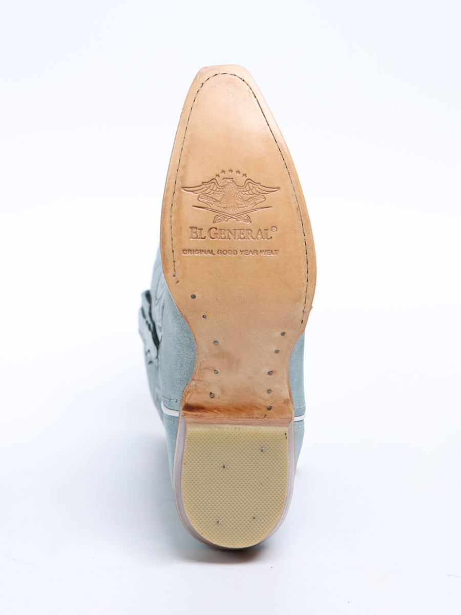 Women's El General Western Boot Leather Sky- Blue 45934
