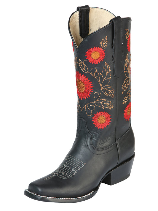 El General Women’s Western Boots Crazy Leather

 - Black 51163