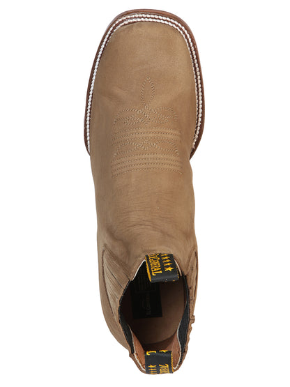 El General Square Toe Ankle Boot - Nobuck Brown 126189