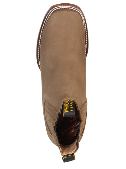 El General Square Toe Ankle Boot - Nobuck Brown 126192