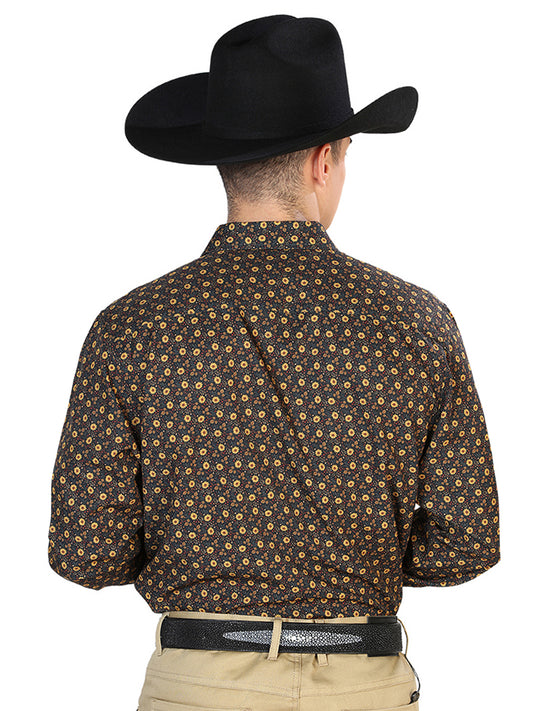 Black And Brown Casual Long Sleeve Western Cowboy Shirt 126262