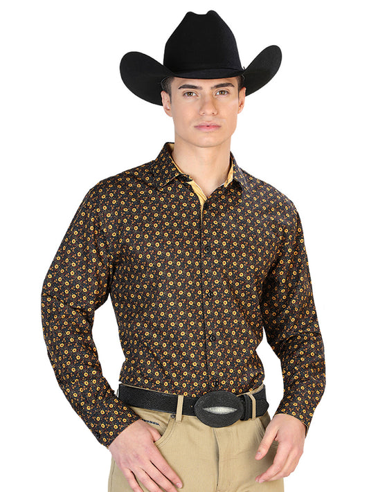 Black And Brown Casual Long Sleeve Western Cowboy Shirt 126262