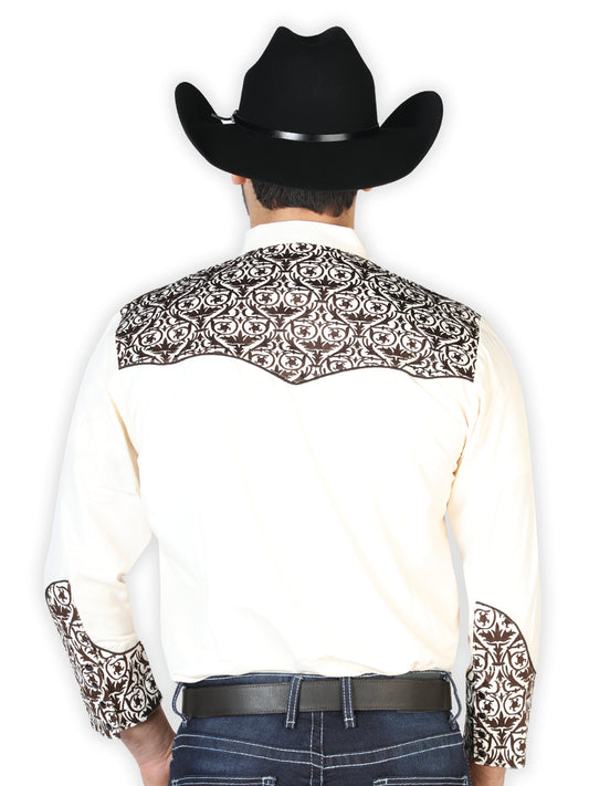 El Señor de los Cielos Embroidery Shirt Beige/Gold 126706