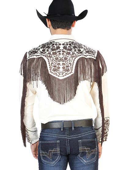 El Señor de los Cielos Embroidery Shirt Beige/Brown 126710
