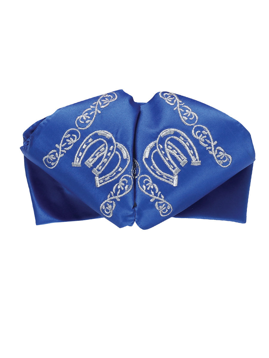 Adult 
Mexican Charro Bow Tie 100% Polyester Royal Blue/Silver  601600